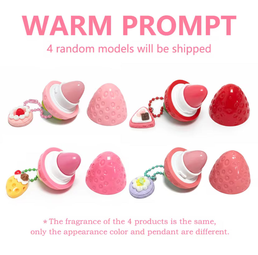 🍓 Erdbeer Lippenbalsam – 4 Farben (Zufällige Auswahl) | Intensive Feuchtigkeit & Schutz vor Rissen