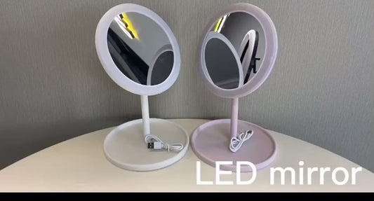 Makeup Mirror with White LED Light Daylight Vanity Mirror Detachable/Storage Base 3 Modes Mirror with Light Gift USB Cable